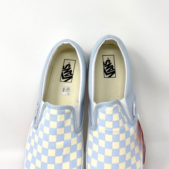 🌿Sale🌿 Vans Classic Slip On Checker Blue Canvas Sneaker Men's Size VN0A33TB42Y - Picture 7 of 10